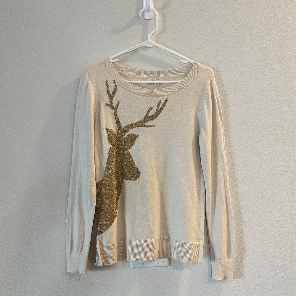 LOFT Holiday Sweater in Size S